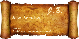 Jahn Bertina névjegykártya